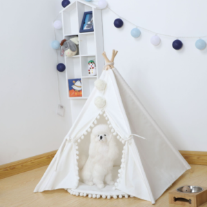 Pet Tent Bed — Canvas Retreat with Cushion — product view