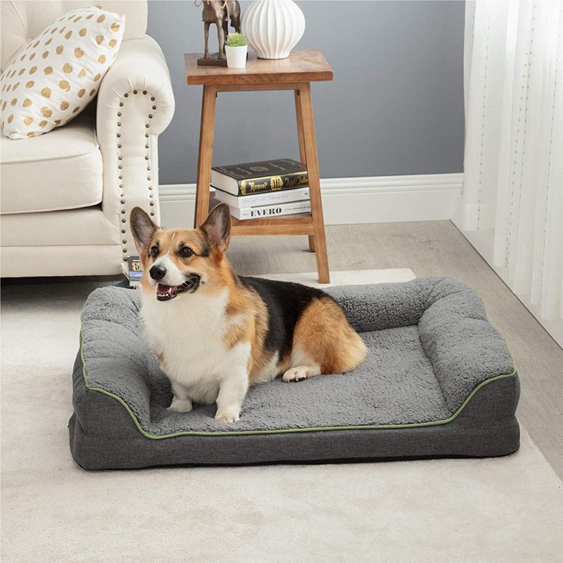 Sofa Dog Bed — Open-Front Cloth Lounge — product view