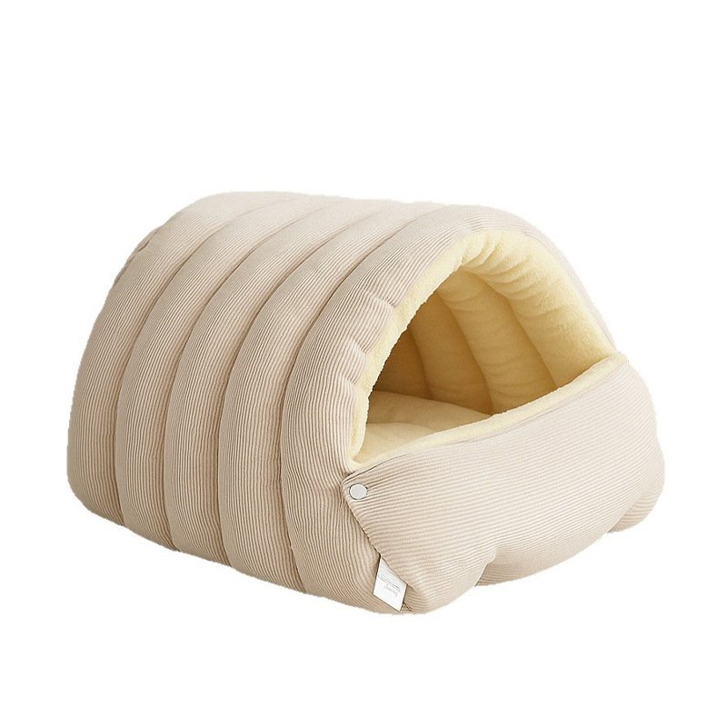 Cat Cave Bed — Adjustable Corduroy Nest — product view