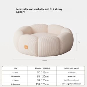 Bolster Pet Bed — Round Ribbed Nest — product view